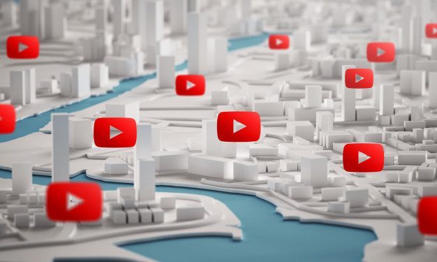 youtube icon aerial view city buildings 3d rendering 1379 4763