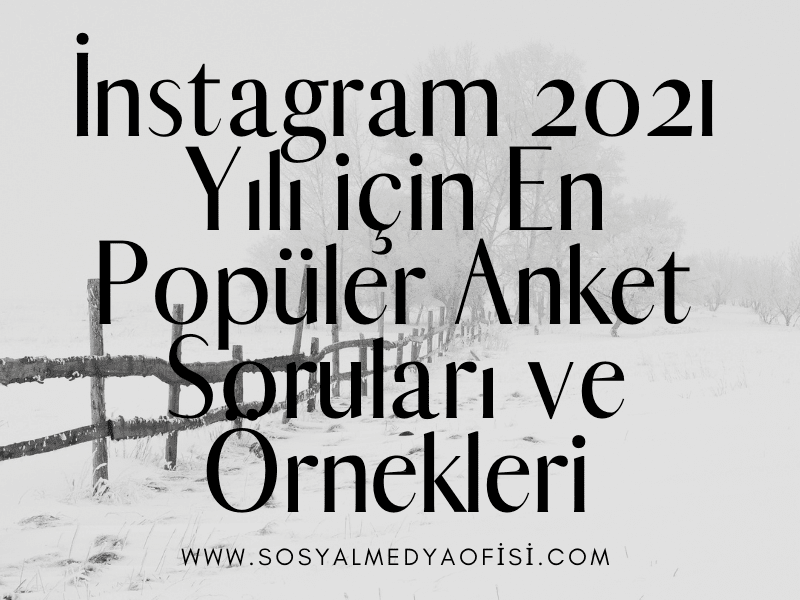 İnstagram 2021 Yılı için En Popüler Anket Soruları ve Örnekleri