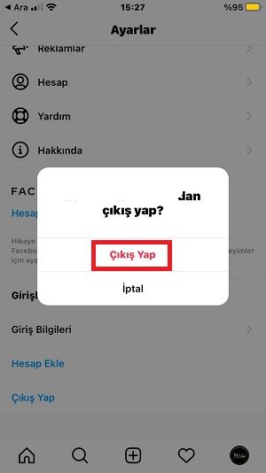 Diğer Cihazlardan Çıkış Yapma İşlemi