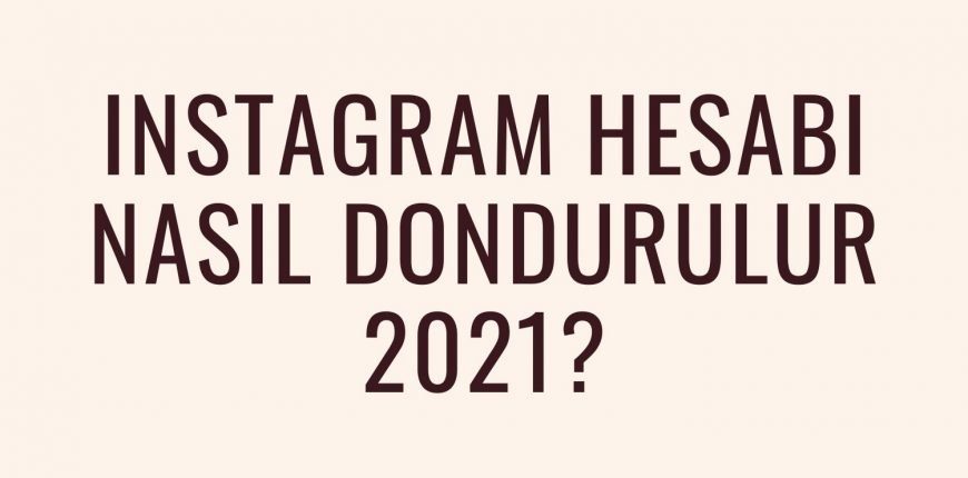 Instagram Hesabı Nasıl Dondurulur 2021?