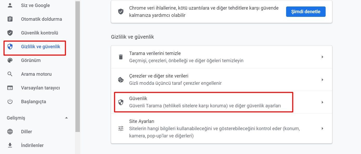 Google Chrome çözüm